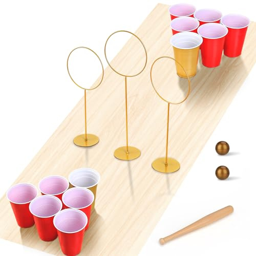 XEFINAL Party Beverage Pong Game Set with 3 PCS Large Goal Posts for Indoor Outdoor Party Cup Pong Throwing Game for Wizard Theme Party House Parties Birthdays Beach Wedding