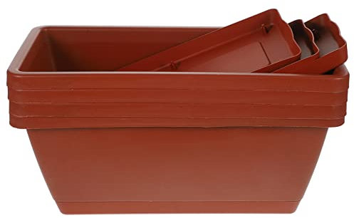 BESPORTBLE Ornamente 4er-Box Rechteckiger Blumentopf Pflanzentopf Für Drinnen Haushalt Blumentopf Quadratischer Pflanzer Großer Blumentopf Fensterpflanzer Plastikblume Büro Draussen