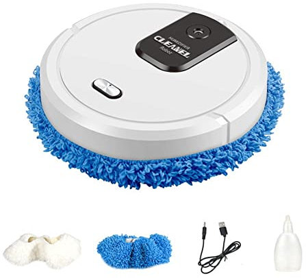 TsoLay Robot Inteligente Aspiradora Barrido Trapeador Robot Trapeador Inteligente Trapeador Seco y HúMedo Humidificador Robot de SuccióN Fuerte-A