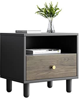 GRFIT Nachtisch Nachttisch Aufbewahrungsschrank Wohnzimmer Schlafzimmer Nachthemd Kleiner Kabinett Betttisch 1 Schublade (MDF. Material) Beistelltisch