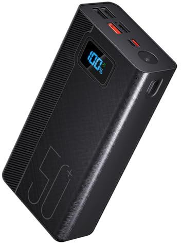 50000 mAh Power Bank：22.5W Schnellladung Externer Akku mit Große Kapazität und 5 Ausgänge & 3 Eingänge-Schwarz MP3 with