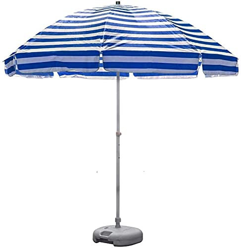 Sonnenschirme Für Den Garten, 2,4 M, Tragbarer Gestreifter Strandschirm, Uv 50+, Terrassenschirm Für Den Außenbereich, Markttischschirm Mit 8 Stabilen Streben Und Kurbel, Mit Sonnenschirmständer