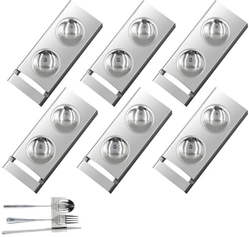 SEATOGEM 6 Stück Edelstahl Messerbänke, Besteckhalter, 3 in 1 Besteckeinsätze, Kreative Besteckbank, Besteckeinlage mit Kreisförmige Rillenlöcher, Besteckkasten für Löffel, Gabeln, Messer