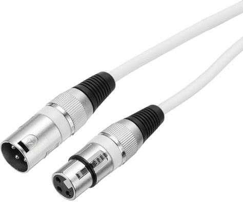 sourcing map XLR Male to XLR Female Cable, 5ft XLR to XLR Microphone Cable, Audio Adapter Cord for Preamps/Speaker Systems, White