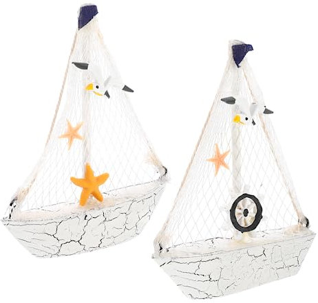 SEWACC 2stücke Mediterranes Segelboot- Holz Teiliges Nautisches Ornament Mit Handgefertigtem Design Für Schlafzimmer Wohnzimmer Und Feiern Wie Graduierungen Oder Geburtstage