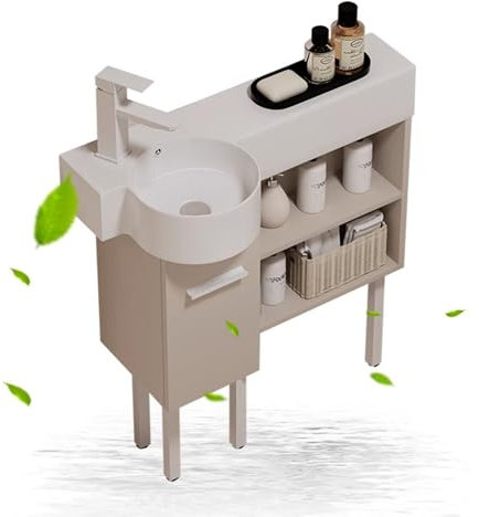 JOSIAHCQ Ensemble Meuble Salle de Bain avec Vasque Meuble sous Lavabo Salle de Bain Meuble Lave Main WC avec Robinet Moderne Adapté Aux Petits Espaces(55cm/21.65in)