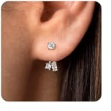 Dochais S925 Ohrringe für Damen Hypoallergen Ohrstecker 14K Gold Plated Ohrringe mit 5A CZ Ohrschmuck für Frauen Mädchen Jacke Ohrringe Gold/Silber