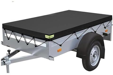 WODHMIEY Copertura multifunzionale per rimorchi 214 x 122 cm, tessuto Oxford + telone in PVC, con corda e occhielli, bordo alto 10 cm, impermeabile, protezione solare, ignifugo