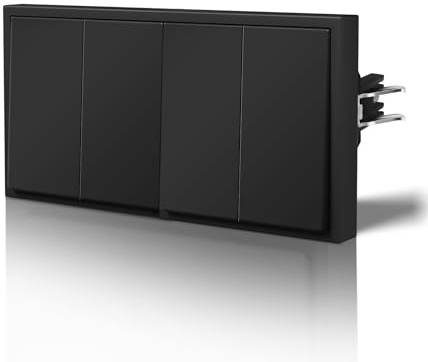 BSEED Interrupteur Mural, Interrupteur Va Et Vient Avec Griffes, 2 Gang 1 Way, 150MM, Noir
