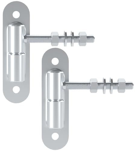 SOTECH 2 piezas Bisagras para puertas Ø 24 mm M12 x 96 mm Capacidad de carga 150 kg/pieza con placa atornillable Acero galvanizado Bisagra para puertas