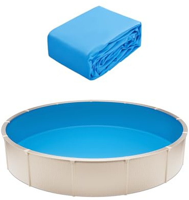 VEVOR Revêtement de Piscine Ronde, 460x120 cm, Doublure Style Unibead en Vinyle Calibre Standard, Résiste à l'usure, Rétention d'eau, pour Piscines Hors Sol à Parois de Hauteur 120 cm, Couleur Unie