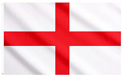 Bandiera inglese di San Giorgio, 9,6 x 1,5 m, grande bandiera inglese per esterni, doppio lato con occhielli in ottone per decorazioni per feste olimpiche, bar, giardino, strada, decorazione per