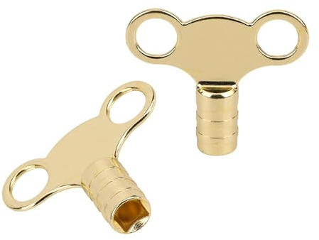 Event Decor Shop Solid Brass 5mm Universal Radiator Bleed Key - 2 Pack | Heavy-Duty Valve Key for Air Venting and Bleeding UK Radiators, Ideal Plumbing Tool for Central Heating Systems