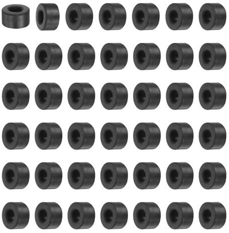 QUARKZMAN 60 Stück Gummi Unterlegscheiben Gummispacer Distanzhülsen 12mm Außendurchmesser 6mm Innendurchmesser 7mm Dicke Runde Gummibuchsen Dicke Gummischeiben für Haus Auto Zubehör
