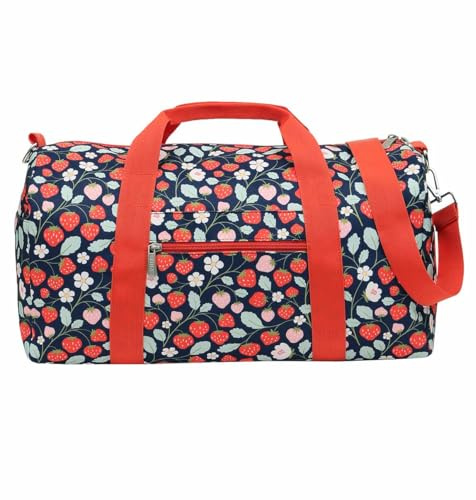A Little Lovely Company | Kindertasche | Wochenendtasche mit Erdbeer-Motiv |26 Liter