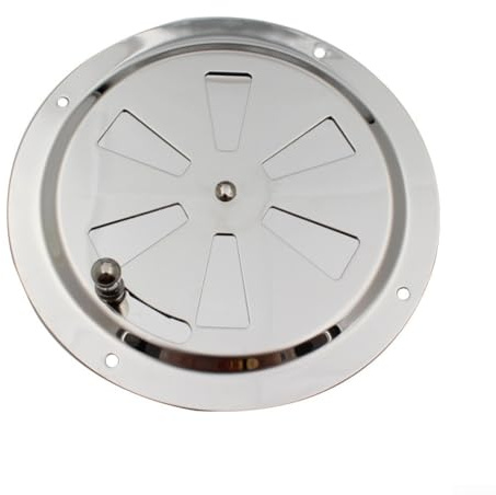 Paneles de ventilación de acero inoxidable, rejilla redonda de 125 mm, cubierta de ventilación circular, regulador de ventilador para barcos y caravanas (5 pulgadas)