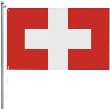 Bandera suiza de doble cara de 3 x 5 pies. Bandera de jardín de poliéster de doble cara de triple capa pesada de 3 x 5 pies.