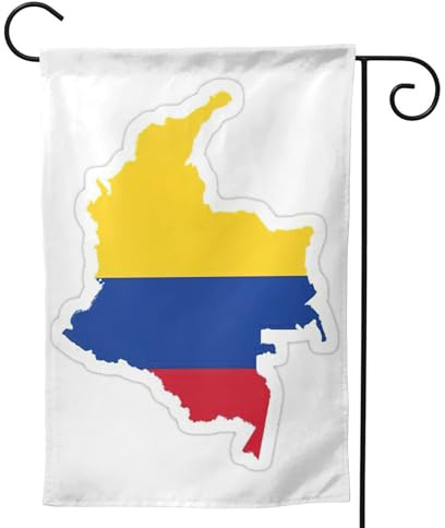 Carte du drapeau de la Colombie - Drapeaux de jardin saisonniers pour l'extérieur, durable double face - Décoration de vacances