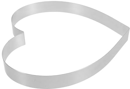 Angoily Moule à Mousse en Acier Inoxydable 25 CM Forme Cœur Hauteur 3 CM Antiadhésif Cercle Pâtisserie pour Gâteaux Mousses et Tartelettes Dessert Saint-Valentin et Anniversaire