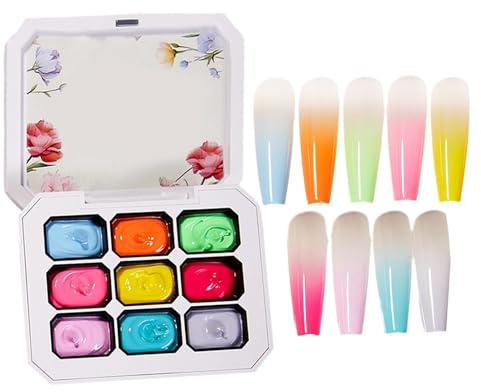 Smalto in Gel per Unghie 9 Colori No-Wipe Polimerizzazione UV/LED Lunga | Pat Gel per Pittura Per Matrimonio Carnevale Uso Quotidiano Manicure Estetista Casa