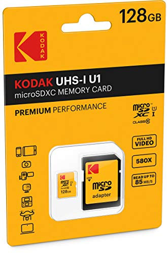 Kodak - Microsdxc 128gb microsdxc uhs-i Class 10 Memoria Flash - Tarjeta de Memoria (microsdxc, Negro, Rojo, Amarillo, uhs-i, Class 10, SD, ampolla)