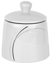 Van Well Zuckerdose Phönix 300ml Porzellan weiß mit Dekor