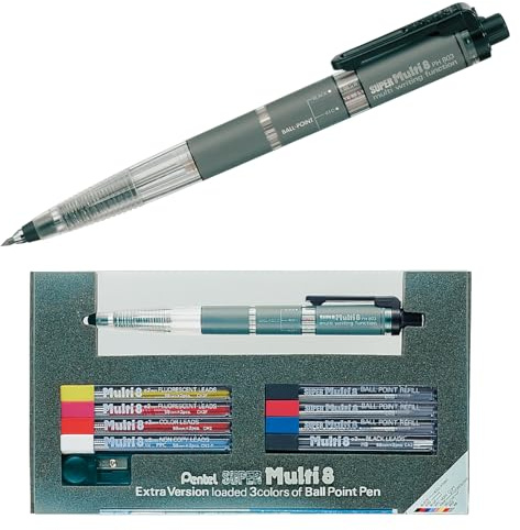 Pentel PH803ST Super Multi-8 Automatic Mechanical Pencil Set