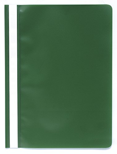 Exacompta 449215B 25er Pack Plastik-Schnellhefter. Aus PP-Folie für DIN A4 kaufmännische Heftung grün mit Beschriftungsstreifen Hefter Ideal für Büro und Schule