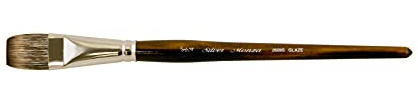 Silver Brush Limited 2608S Monza Glazing Brush, Oil, Acrylic, and Watercolor Brush, Short Handle, Size 3/4