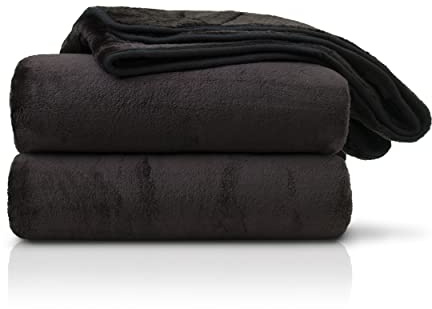 Amago - Kuscheldecke, Cashmere-Feeling, 220 x 240 cm - Schwarz