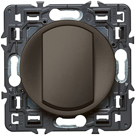 LEGRAND - Interrupteur Poussoir Céliane Soft - 6A - Commande d'Eclairage Silencieuse - Prêt à Installer - Fabriqué En France - Graphite