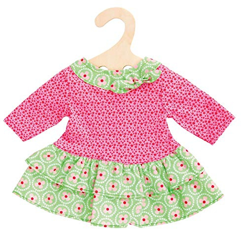 Heless 2624 - Kleid für Puppen im Design Blumi mit einem Farbmix aus Pink und Grün, Größe 35 - 45 cm
