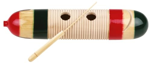 Betzold Mexikanisches Holzguiro Percussion-Instrument | Gurkenform, mit Fingerlöchern