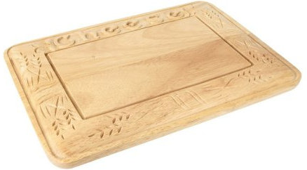 T&G Heritage Hand Carved Rectangular Cheese Board in Natural Hevea Wood