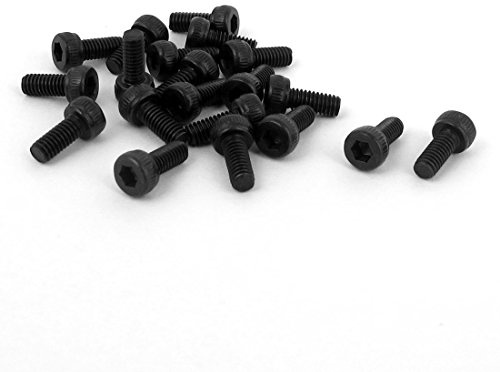 sourcing map 20pcs M2.5 x 6mm 12.9 Legierter Stahl Schraubkappe Innensechskant Bolzen schwarz de