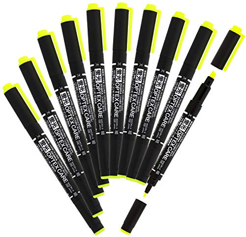 Zebra B-WKCR1-Y Highlighter, Optex Care, Yellow, 10 Pieces