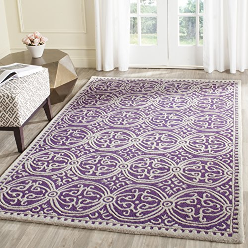 SAFAVIEH Traditionell Teppich für Wohnzimmer, Esszimmer, Schlafzimmer - Cambridge Collection, Kurzer Flor, Lila und Elfenbein, 183 X 274 cm