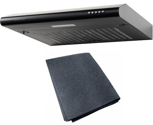 Cookology VISOR600BK 60cm Visor Cooker Hood Extractor Fan in Black with Recirculating Filter