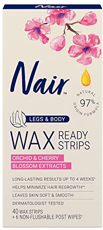 Nair Hair Remover Wax Ready- Strips 40 Count Legs/Body