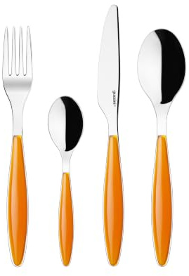 Guzzini - Feeling, Set 24 Posate Colorate - Arancione, 15,8 x 7,5 x h25,5 cm - 23000045