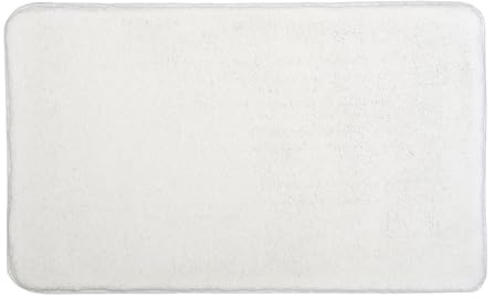 Kleine Wolke Badteppich Relax Polarweiß 60 x 100 cm | OEKO-TEX zertifiziert, rutschhemmende Unterseite, für Fußbodenheizung, maschinenwaschbar, 100% Polyacryl