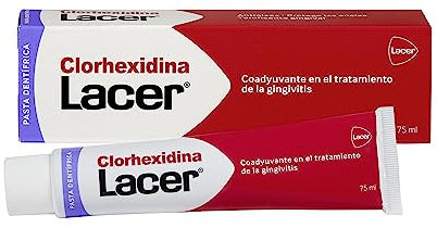 LACER CLORHEXIDINA - Pasta Dental 75ml, Tratamiento Coayudante de la Gengivitis y la Periodontitis, Implantología y Cirugía