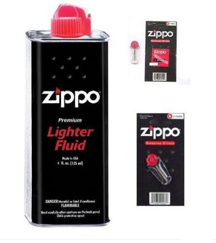 Zippo Lot de 2 recharges d'essence pour briquet avec mèche et 6 pierres 125 ml