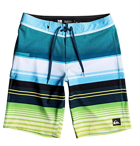 Quiksilver Men's Everyday Stripe Vee 21 Boardshort, Moroccan Blue, 32
