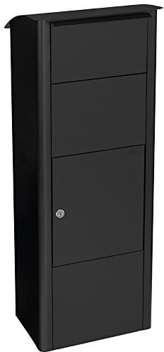 MEFA Paketpostkasten Beech (457) Tiefschwarz RAL 9005 Standbriefkasten Briefe+Pakete Entnahme vorne Sicherheitsschloß