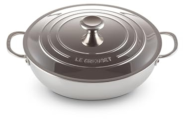 Le Creuset Shallow Casserole with Lid, 3-Ply Signature Stainless Steel, Ø 30 cm, 4.8 L