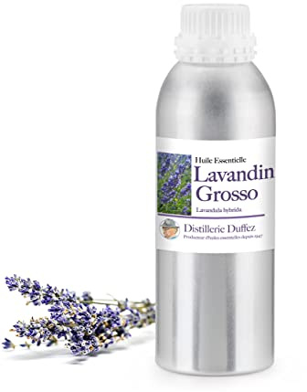 Huile Essentielle de Lavandin Grosso 1L - 100% Pure et Naturelle - Producteur Français en Drôme Provençale - Distillerie Duffez 1 l (Lot de 1)