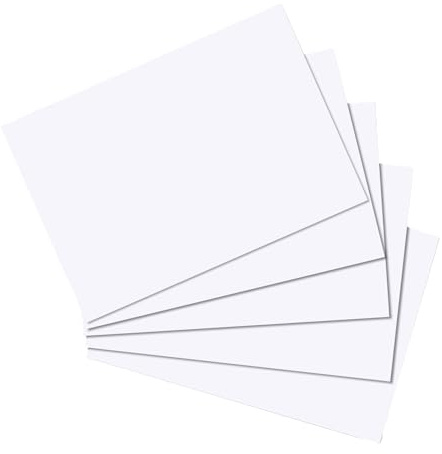Herlitz-10621308- Karteikarten, DIN A5, blanko, Weiß VE=100