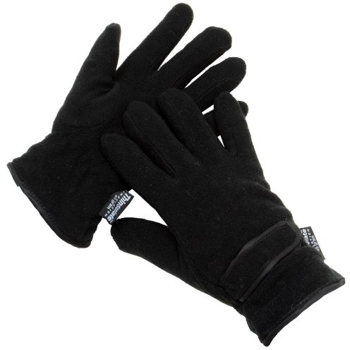 Ladies Thinsulate Insulation Winter Fleece Outdoor Gloves One Size - Black