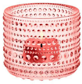 Iittala Kastehelmi vindljus, glas, laxrosa, 8,1 x 8,1 x 6,4 cm